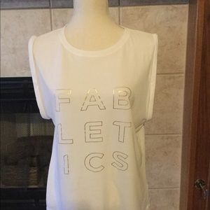 Fabletics cream sleeveless T-shirt